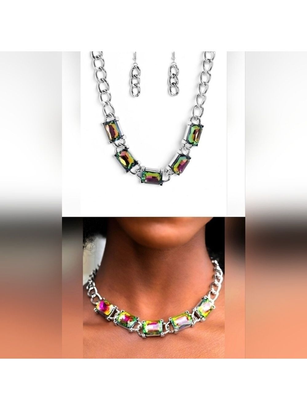 Gunmetal Rhinestone Jewelry Set